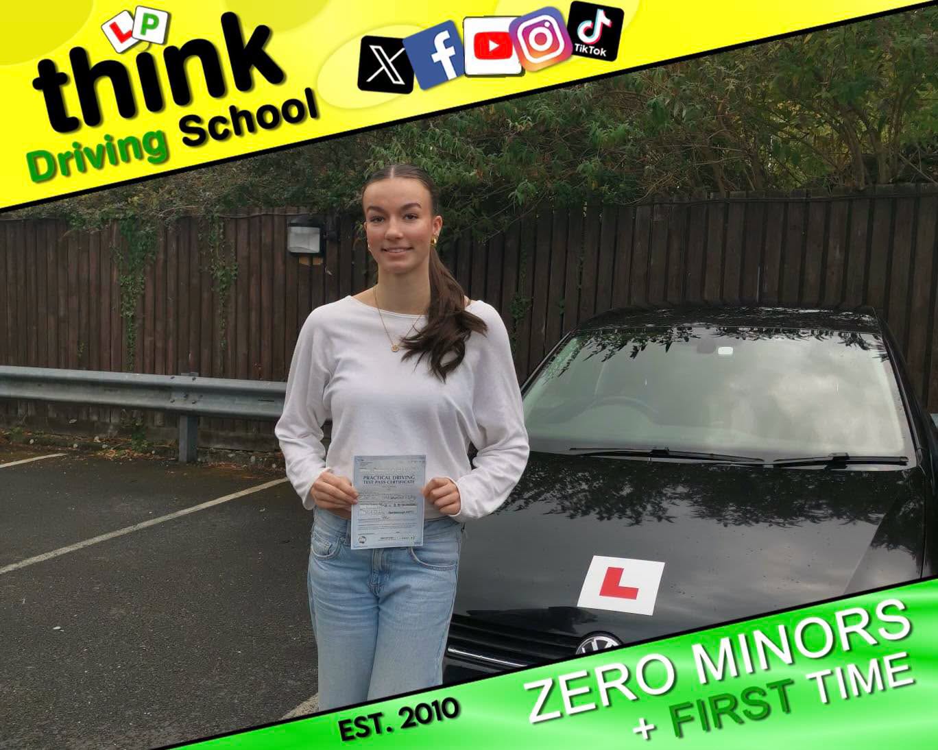 Passed with think driving school June 2026 and left this 5 star review
