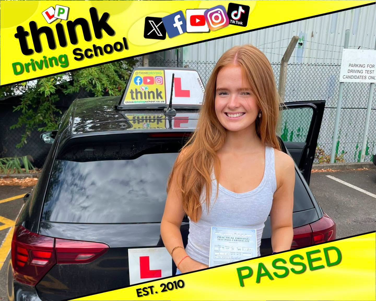 Passed with think driving school AUGUST 2026 and left this 5 star review