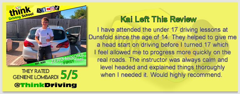 Passed with think driving school June 2026 and left this 5 star review
