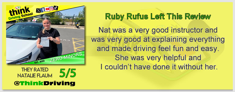 Passed with think driving school June 2026 and left this 5 star review