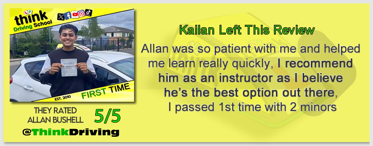 Passed with think driving school June 2026 and left this 5 star review