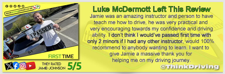 DRIVING LESSONS BORDON review of think drivng school January 2024