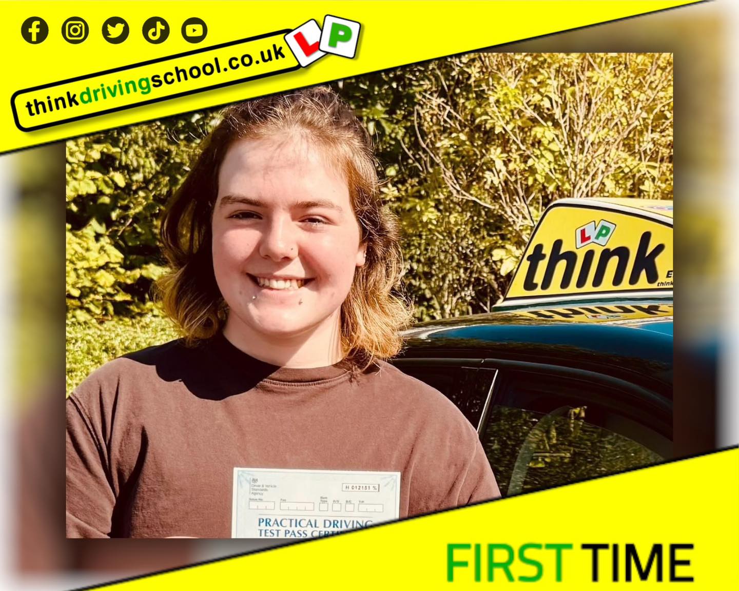 Driving School Godalming Passed with think driving school August 2025 and left this 5 star review