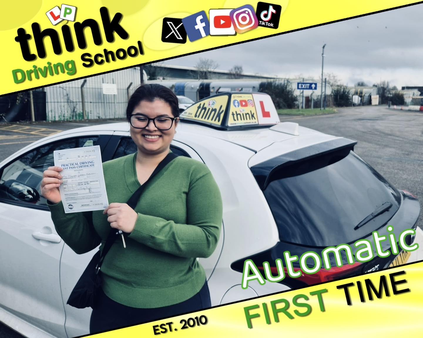 Passed with think driving school January 2026 and left this 5 star review