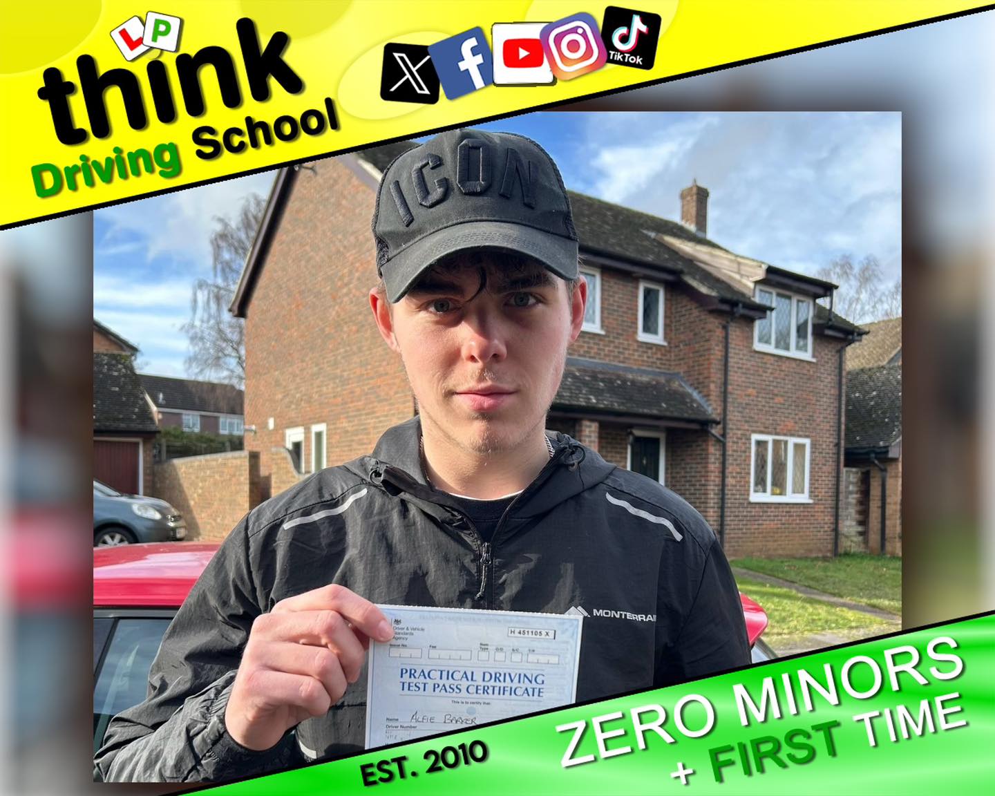 Passed with think driving school January 2026 and left this 5 star review