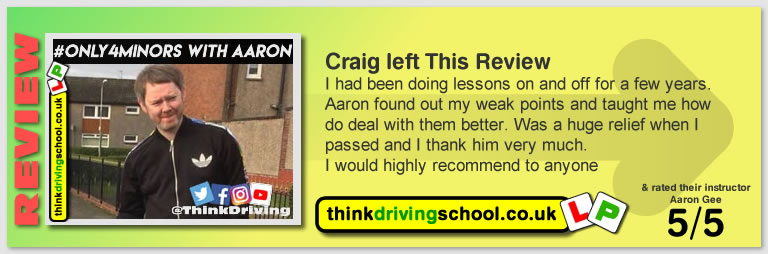 5 Star review of think Driving School Passed with think driving school in October 2018 and left this 5 star review