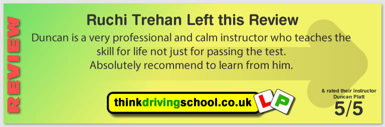 Passed with think driving school in November 2019 and left this 5 star review