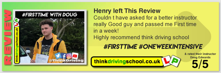 Passed with think driving school in January 2019 and left this 5 star review