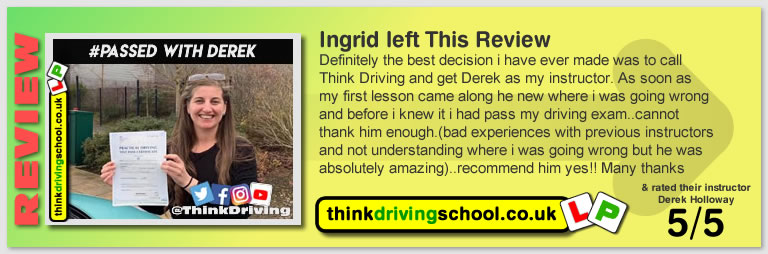Passed with think driving school in January 2019 and left this 5 star review