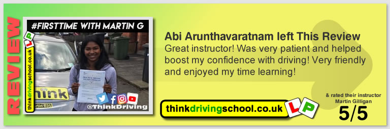 Passed with think driving school in April 2019 and left this 5 star review