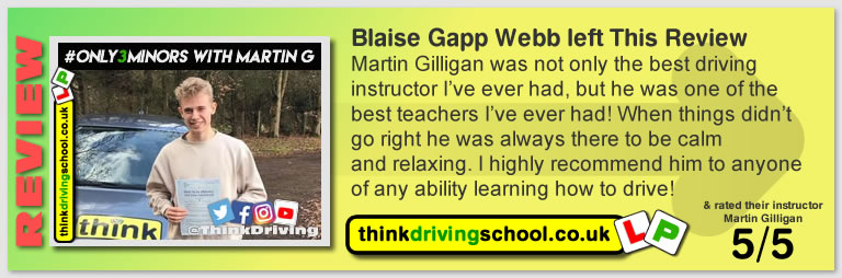 Passed with think driving school in March 2019 and left this 5 star review