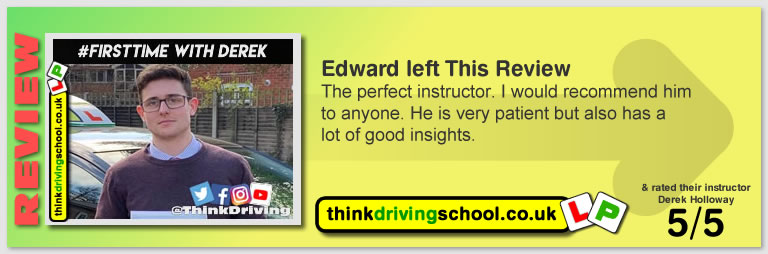 Passed with think driving school in March 2019 and left this 5 star review