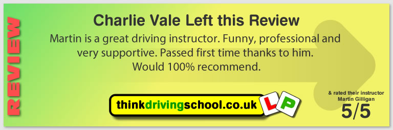 Passed with think driving school in April 2019 and left this 5 star review