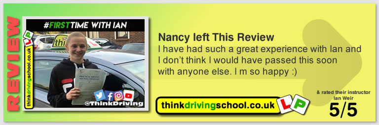 Passed with think driving school in May 2019 and left this 5 star review