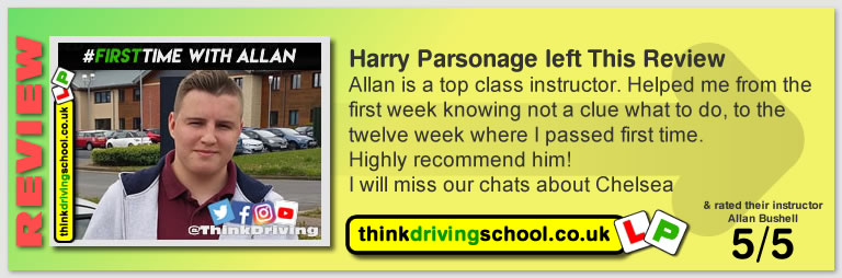 Harry Parsonage Wrote this awesome review of allan bushell driving instructor from Sandhurst & Camberley