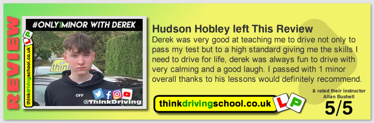Passed with think driving school in May 2019 and left this 5 star review