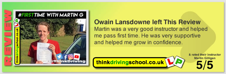 Passed with think driving school in May 2019 and left this 5 star review