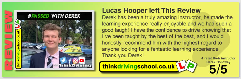 Passed with think driving school in May 2019 and left this 5 star review