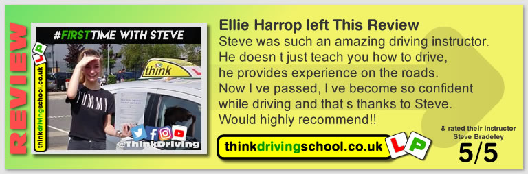 Passed with think driving school in May 2019 and left this 5 star review