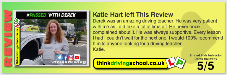 Passed with think driving school in June 2019 and left this 5 star review