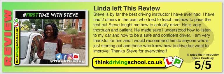 Passed with think driving school in July 2019 and left this 5 star review