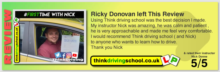 Passed with think driving school in August 2019 and left this 5 star review