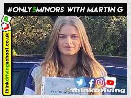 Passed with think driving school in November 2019 and left this 5 star review