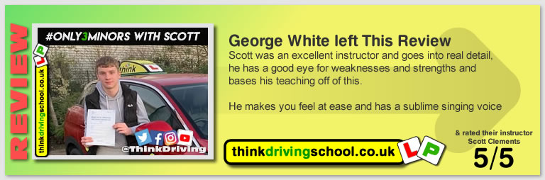 Passed with think driving school in December 2019 and left this 5 star review