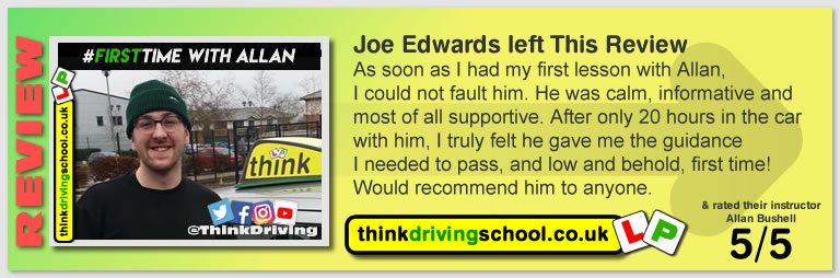 Harry Parsonage Wrote this awesome review of allan bushell driving instructor from Sandhurst & Camberley