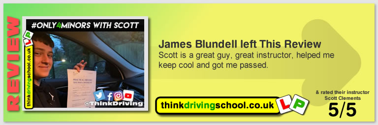 Passed with think driving school in January 2020 and left this 5 star review