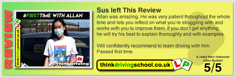 Harry Parsonage Wrote this awesome review of allan bushell driving instructor from Sandhurst & Camberley