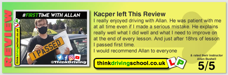 Harry Parsonage Wrote this awesome review of allan bushell driving instructor from Sandhurst & Camberley
