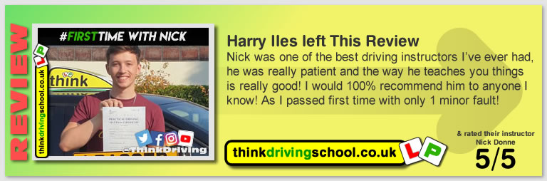 Passed with think driving school August 2020 and left this 5 star review