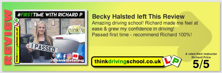 Passed with think driving school December 2020 and left this 5 star review
