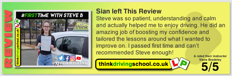 Passed with think driving school April 2021 and left this 5 star review