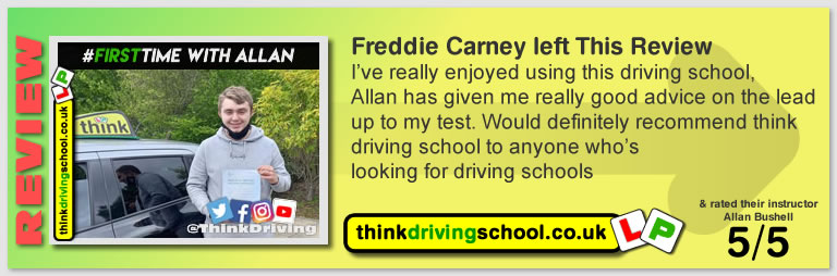 Harry Parsonage Wrote this awesome review of allan bushell driving instructor from Sandhurst & Camberley
