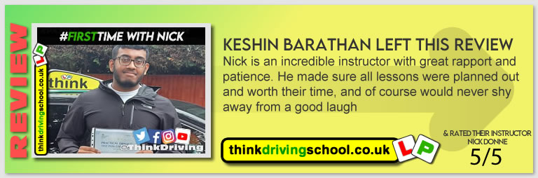 Passed with think driving school June 2021 and left this 5 star review