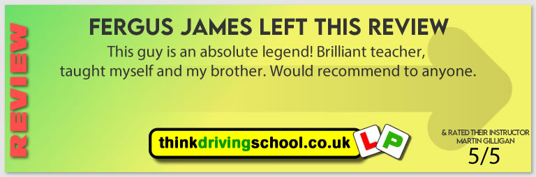 Passed with think driving school June 2021 and left this 5 star review