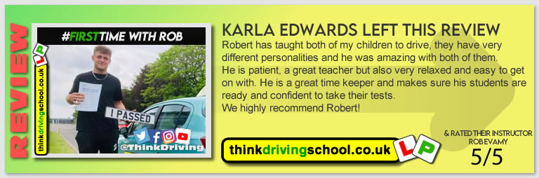 Passed with think driving school June 2021 and left this 5 star review