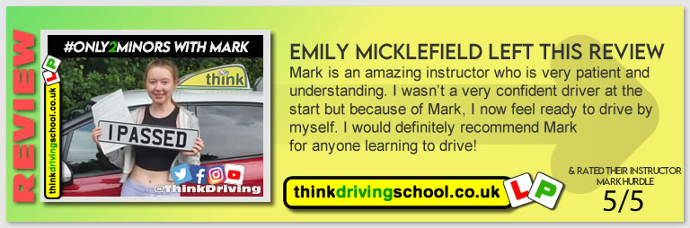 Passed with think driving school August 2021 and left this 5 star review