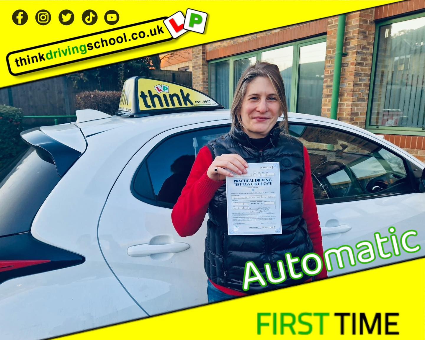 Passed with think driving school November 2023 and left this 5 star review
