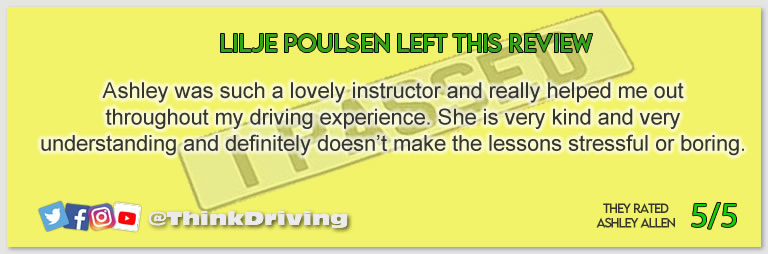Driving School Hampshire pass Photo Passed with think driving school November 2023 and left this 5 star review