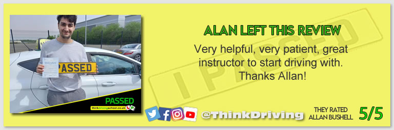 Harry Parsonage Wrote this awesome review of allan bushell driving instructor from Sandhurst & Camberley