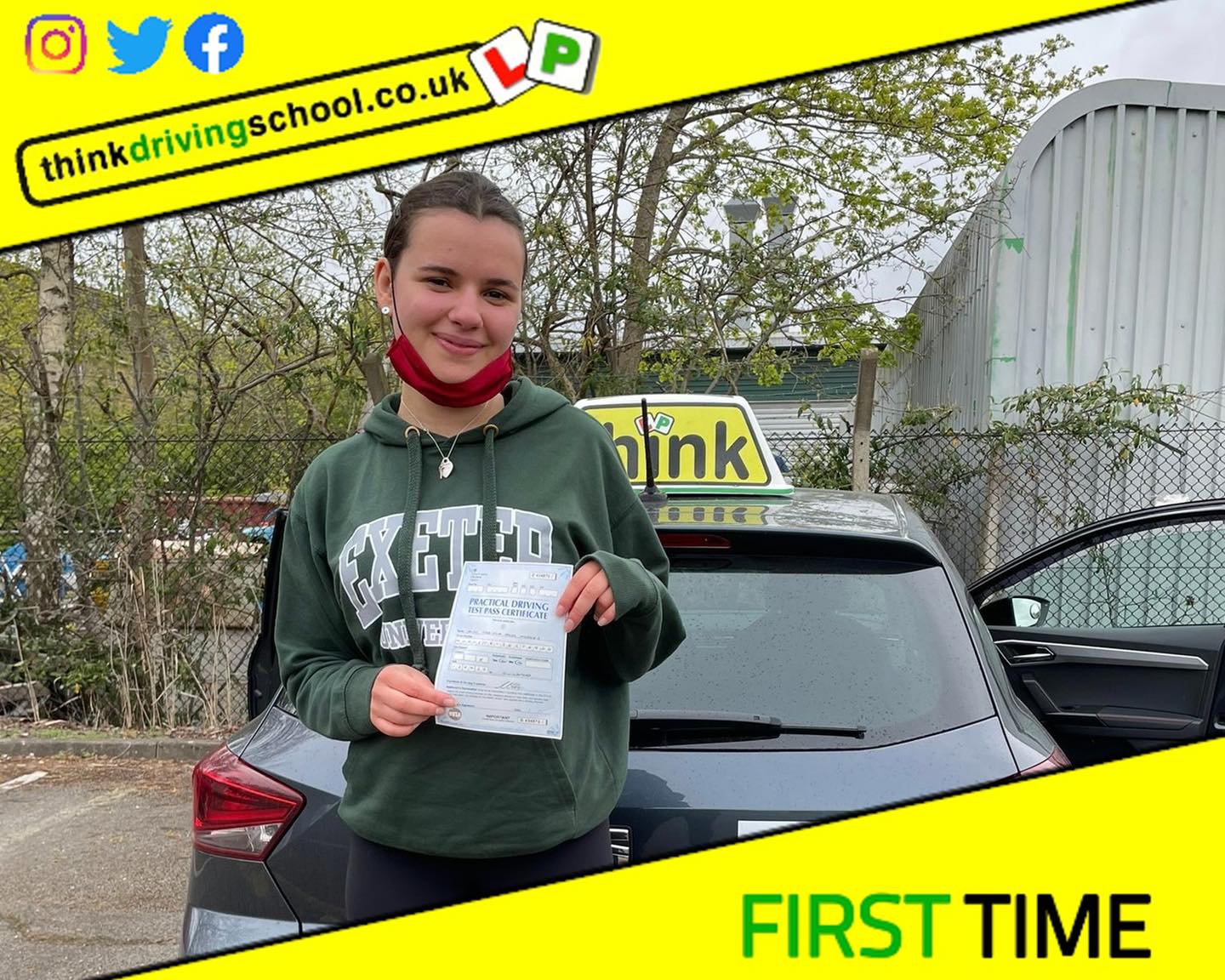 Passed with think driving school April 2022 and left this 5 star review