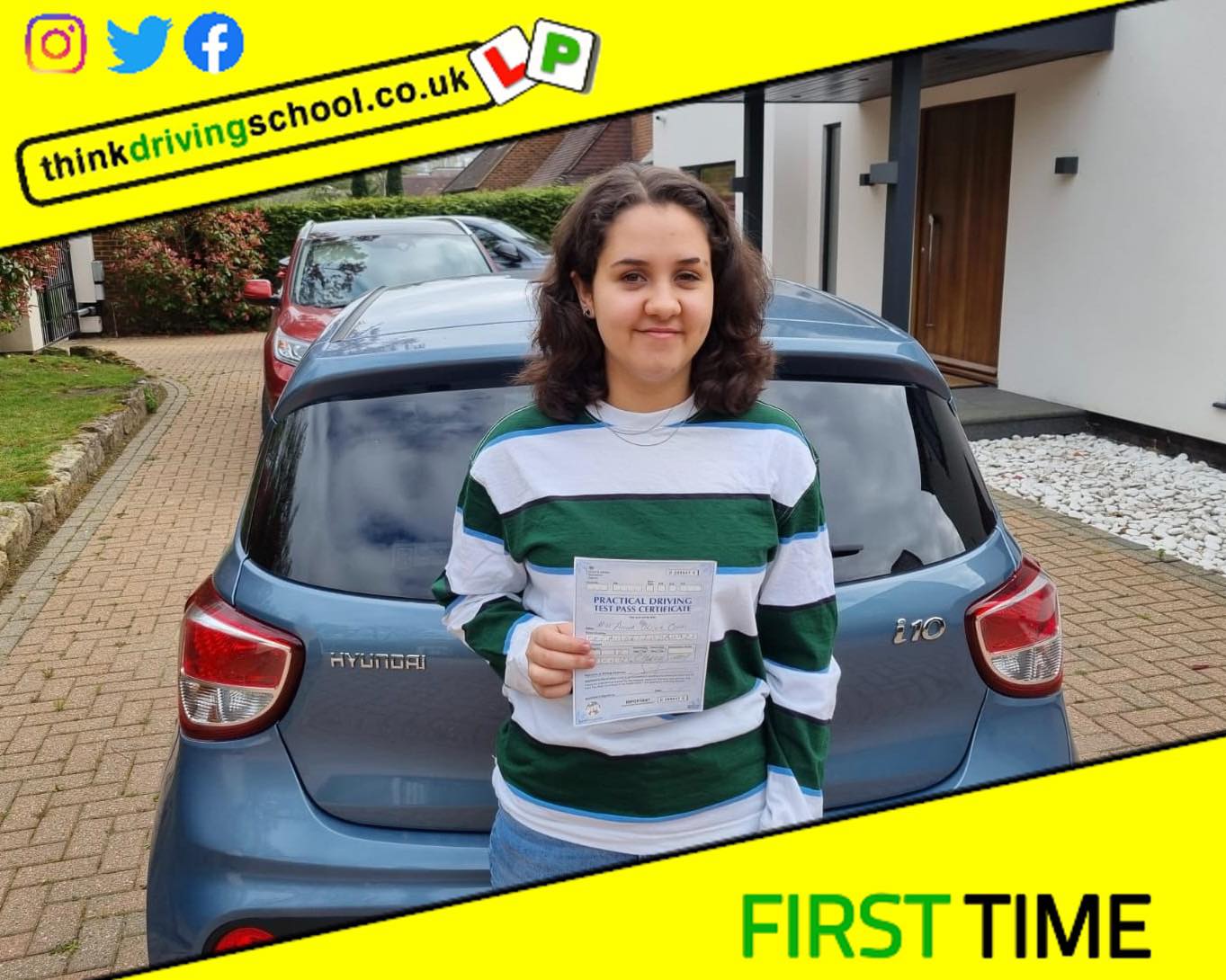 Passed with think driving school April 2022 and left this 5 star review