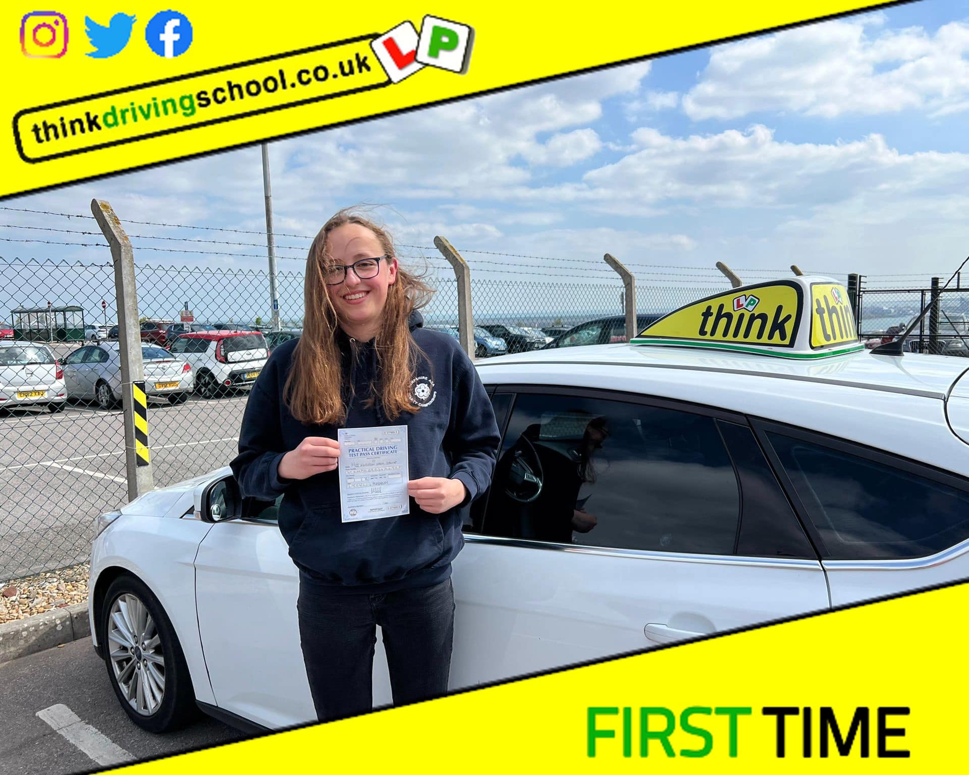Passed with think driving school April 2022 and left this 5 star review