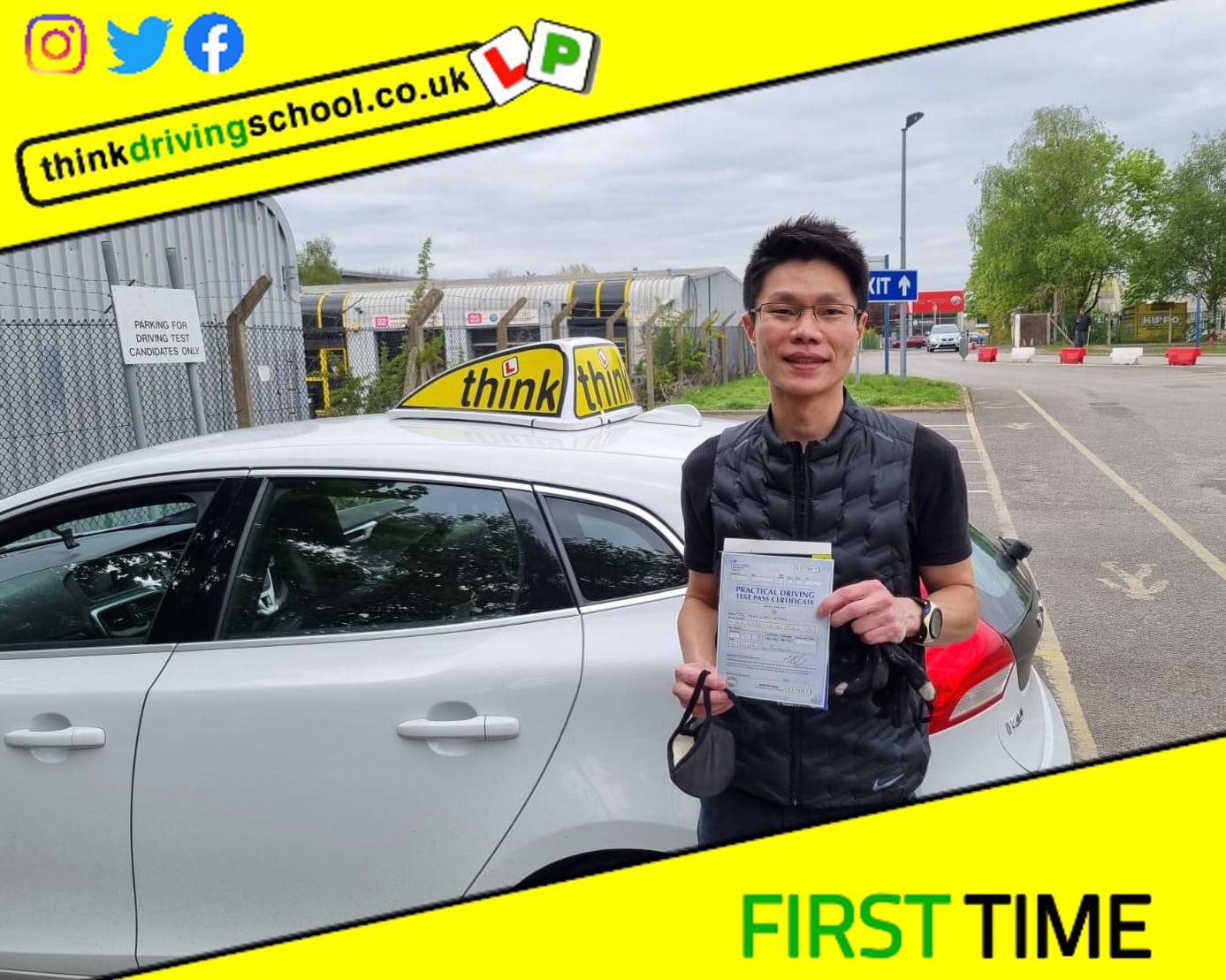 Passed with think driving school April 2022 and left this 5 star review