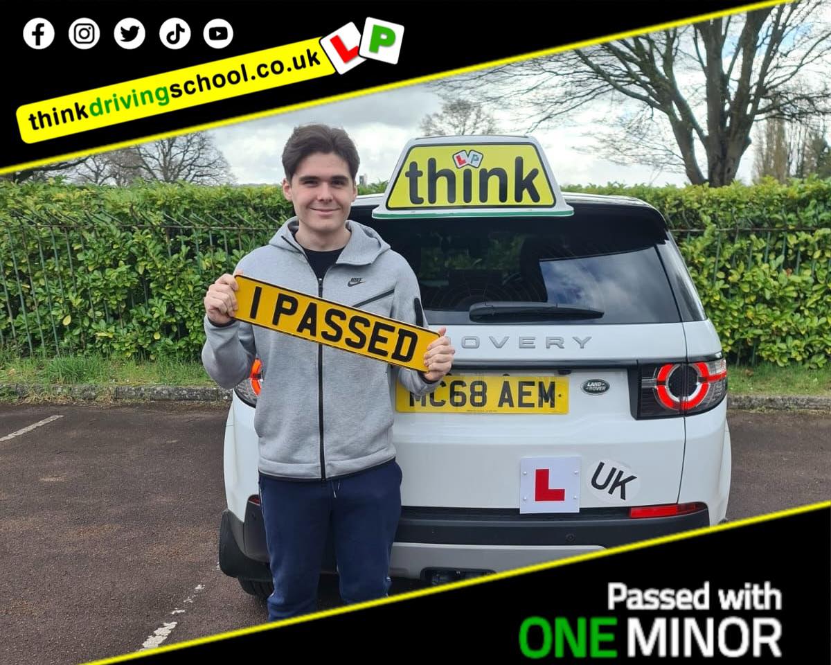 Passed with think driving school APRIL 2024 and left this 5 star review