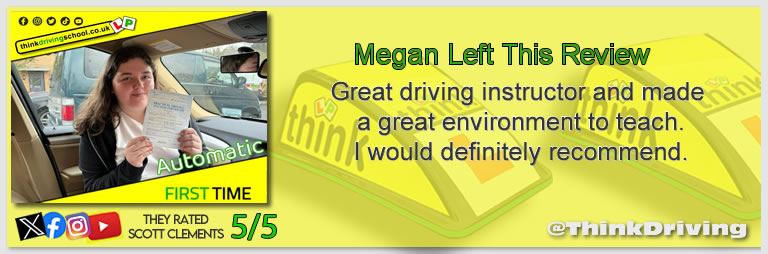 Driving School Hampshire pass Photo Passed with think driving school APRIL 2024 and left this 5 star review