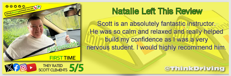 Driving School Hampshire pass Photo Passed with think driving school APRIL 2024 and left this 5 star review